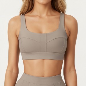 Anna-Kaci Active Women's Square Neck Sports Bra with Contour Seam Design and Wide Supportive Straps - 1 of 4