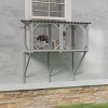 Window Catio for Indoor Cats,Outdoor Cat Enclosure for Sliding Windows,Wall Mounted Wooden Cat House with Mesh Panels - LAOTIES - 2 of 4