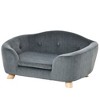 PawHut Dog Cat Couch, Pet Sofa Bed for Miniature Dogs with Washable and Removable Cushion, Waterproof Cover, Gray - 4 of 4