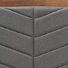 Twin Iden Fabric Upholstered Wood Headboard Dark Gray/Walnut Brown - Baxton Studio: Chevron Tufted, Adjustable Height - 3 of 4