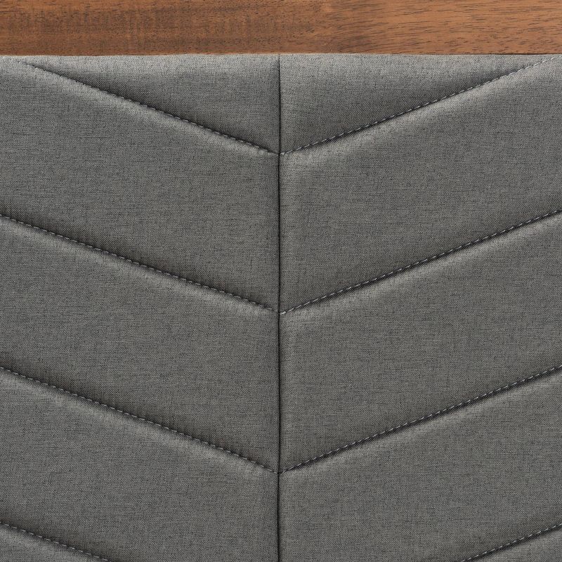 Twin Iden Fabric Upholstered Wood Headboard Dark Gray/Walnut Brown - Baxton Studio, 4 of 9