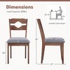 Costway Set of 2 Dining Chair w/ Padded Seat High Back Rubber Wood Frame Kitchen Chairs - 3 of 4
