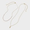 14K Gold Dipped Beaded Initial Necklace Set 2pc - A New Day™ Gold/Marron - 2 of 4