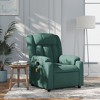vidaXL Dark Green Fabric Massage Recliner Chair - Manual Reclining Armchair with Vibration Massage, Side Pocket for Living Room - 2 of 4