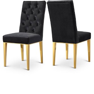 Meridian Furniture,Capri Velvet Dining Chair, Set of 2 - 1 of 4