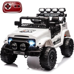 Kids RC Electric Truck, Battery Operated Vehicle with Remote Control, Spring Suspension, LED Lights, Bluetooth, 3 Speed Gears, Parent Remote Control - 1 of 4