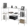 Breighton Home 32.5" Xtra Storage 3 Tier Folding Metal Shelves with Set of 3 Deluxe Extension Shelves in White - 3 of 4