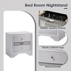 CLIHOME Contemporary Bedroom Storage Cabinet Nightstand with Silver Accents and Hidden Jewelry Drawer - 4 of 4