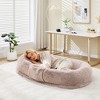 Human Dog Bed for Adult and Pets,  Napping  Dog Bed with Side Pocket,Washable Fluffy Faux Fur,No Assembly Required - 3 of 4