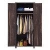 OKD 72" Farmhouse Decorative Storage Cabinets w/Hanging Rod & Adjustable Shelves - 3 of 4