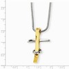 Black Bow Jewelry Stainless Steel and Gold Tone Cross and Snake Chain Necklace - 18 Inch - 2 of 4