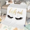 Wikineon Long Eyelashes Printed Throw Blanket Plush Fluffy Flannel Fleece Blanket Soft Throws For Sofa Couch And Bed - 2 of 4