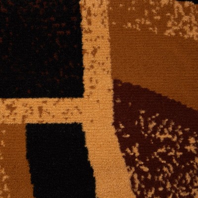 Ariana Konya Brown and Beige Abstract Border Runner Set