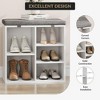 Shoe Bench with Padded Seat, Entryway Storage Bench with Adjustable Shelf, 3 Tier Shoe Rack with 10 Compartments - 3 of 4