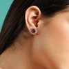 SOHI Women's Ruby Red The Edwardian Stud Earrings - 4 of 4