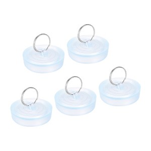 Unique Bargains Rubber Durable Hanging Ring Bathtub Kitchen Drain Stopper 5 Pcs - 1 of 4