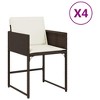 vidaXL Patio Chairs with Cushions 4 pcs Brown Poly Rattan - 2 of 4