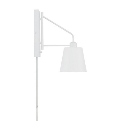 Matte White Metal Swing Arm Wall Sconce