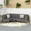 Christopher Knight Home Brava Outdoor Contemporary Acacia Sectional Sofa Gray Finish - 2 of 4