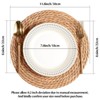 Aoibox Round Woven Placemats Set of 10 - Boho Rattan Natural Water Hyacinth Farmhouse Weave Rustic Braided Wicker Table Mats for Dining Table Wedding - 2 of 4