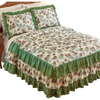 Collections Etc Alicia Patchwork Ruffle Border Bedspread Twin Sage : Target