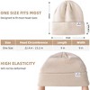 Zuppad 3 Pack Satin Lined Winter Beanie Hats for Women Men,Silk Lined Womens Beanies Knit Soft Warm Cuffed Hats - 4 of 4