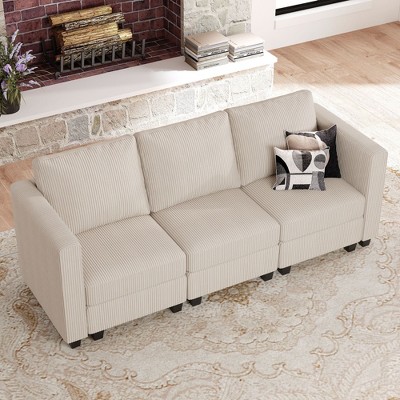 Belffin Corduroy Loveseat, Luxury Modular Love Seat with Storage, Modern Couch for Living Room