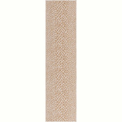 Safari-Inspired Beige & Ivory 2' x 8' Outdoor Runner Rug