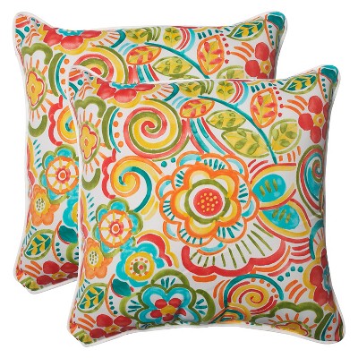 Pillow Perfect 2pc Bronwood Carnival Outdoor Throw Pillows