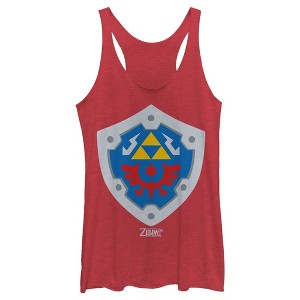 Women's Nintendo Legend of Zelda Link's Awakening Hylian Shield Racerback Tank Top - 1 of 3