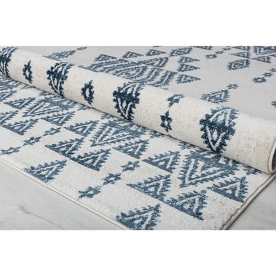 Royal Nova Blue and White Synthetic Area Rug
