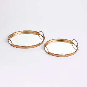 Plum & Post Braiden Decorative Mirrored Trays, Set Of 2 - 1 of 4