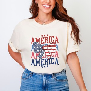 Simply Sage Market America Wave Stacked Coquette Garment Dyed Tee - 1 of 4