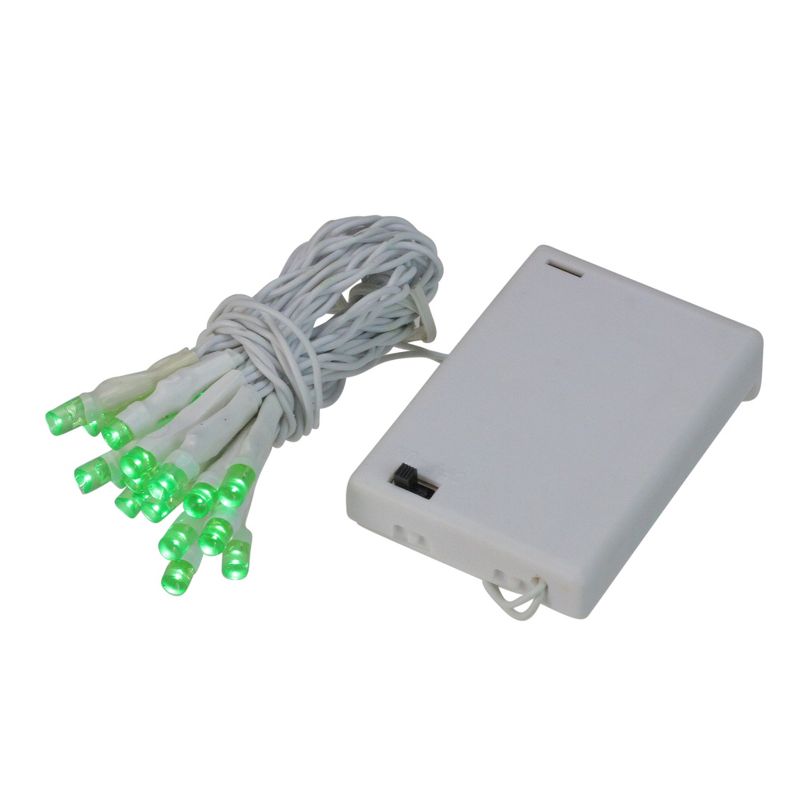 Northlight Battery Operated LED Christmas Lights - Green - 9.5' White Wire - 20ct, 2 of 4