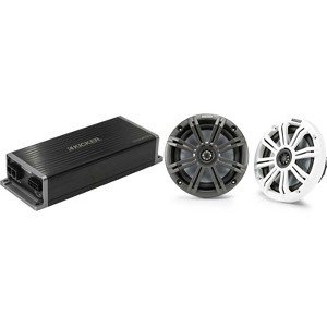 Kicker Marine KPX300.4 Powersports Amp &  6.5" Marine Speakers (4 Ohm ) - 1 of 4
