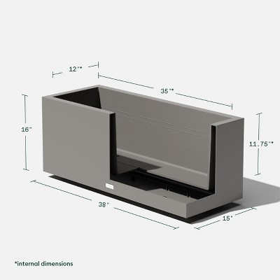 Modern Veradek Long Box 38" Gray Plastic Planter