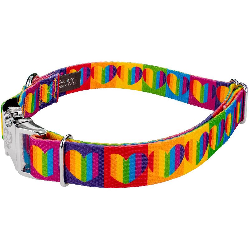 Country Brook Petz Premium Rainbow Hearts Dog Collar, 3 of 6