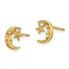 Black Bow Jewelry Mini Crescent Moon and Star Post Earrings in 14k Yellow Gold - 2 of 4