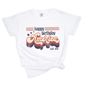 Simply Sage Market Happy Birthday America Retro Garment Dyed Tee - 1 of 4