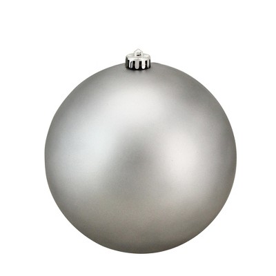 Pewter Gray Matte Shatterproof Plastic Christmas Ball Ornament 8"