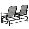 Gardenised Two Person Outdoor Double Swing Glider Chair Set with Center Tempered Glass Table, Loveseat Lawn Rocker Bench - 4 of 4