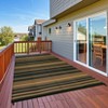 Reversible Outdoor Patio Rug - Waterproof Plastic Straw Mat, Striped Camping Rug for Front Porch, Deck, Backyard, RV, Picnic, Beach - 3 of 4