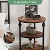 3-Tier Round Side Table, Living Room Accent Tables for Small Spaces, Small Corner Table with Storage Shelves, Metal Legs - 4 of 4