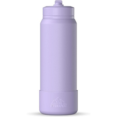 Hydrapeak Sport Stainless Steel Insulated Water Bottle With Spill Proof Straw Lid And Matching Rubber Sport Boot