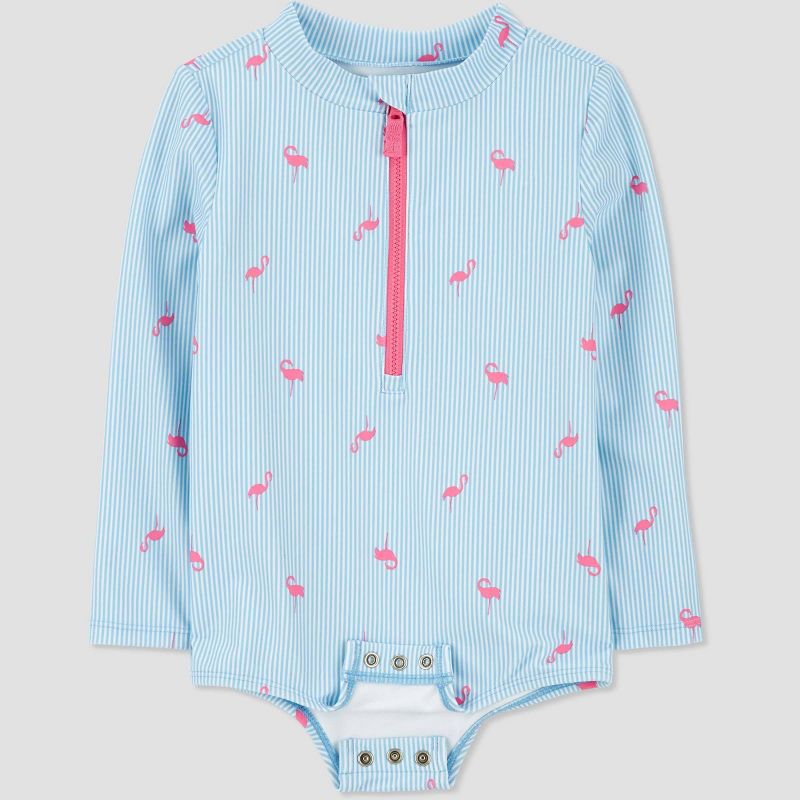 Carter's Just One You®️ Toddler Girls' Long Sleeve One Piece Rash Guard, 4 of 8