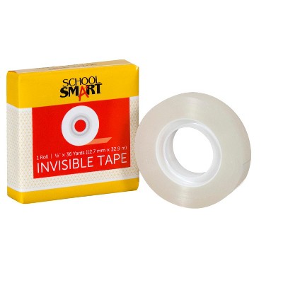 School Smart Invisible Tape, 1/2 x 1296 Inch, Clear, pk of 12