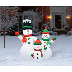Jeco Inc. 6' Snowman Family Inflatable: Easy Setup, Weather Resistant, Indoor & Outdoor Holiday Decor - 1 of 1