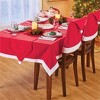Collections Etc Festive Santa Hat Design Holiday Chair Backs - Set of 2 DINING - 3 of 3
