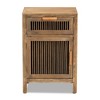 Clement 1 Door and 1 Drawer Wood Spindle Nightstand Brown - Baxton Studio: Sturdy, Fully Assembled, MDF & Fir Wood - 3 of 4