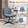 Armless Office Chair With Height Adjustable,Criss Cross Chair With Wide Seat,Adjustable Computer Task Chairs,Swivel Office Chair No Wheels-Cuddlewood - 2 of 4